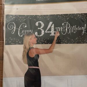 Black and White Birthday Banner